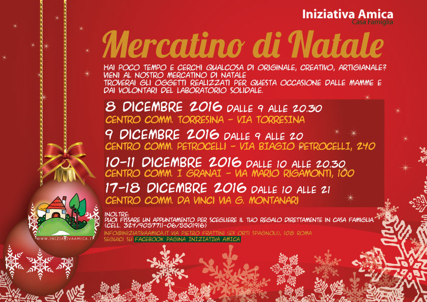 Mercatino di natale iniziativa amica